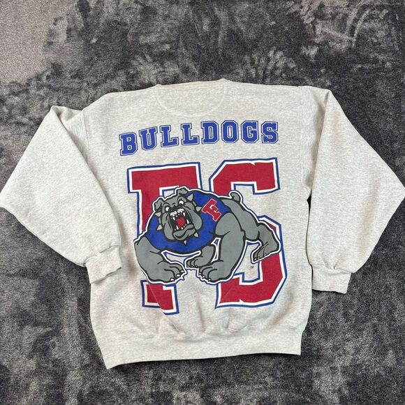 Vtg Galt Sand Fresno State Bulldogs Crewneck Sweatshirt M Gray Made In USA - Picture 1 of 11